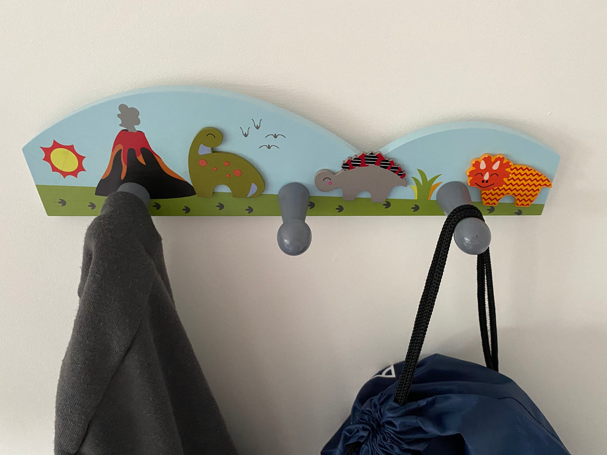 Tinkietoys Wooden SAFARI COAT RACK Hooks Pegs Wall Decor