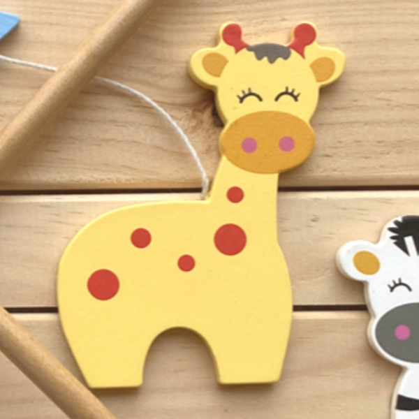 Wooden Safari Animals Baby Mobile by Tinkie Toys