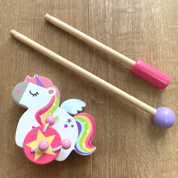 FSC Wooden Toy Rainbow UNICORN PUSH ALONG